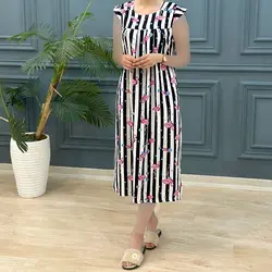 پیراهن نخی طرحدار کد 7848