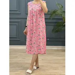 پیراهن نخی طرحدار کد 7848