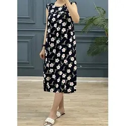 پیراهن نخی طرحدار کد 7848