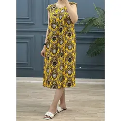 پیراهن نخی طرحدار کد 7848