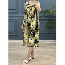 پیراهن نخی طرحدار کد 7848