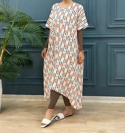 پیراهن بلند طرحدار کد 7893