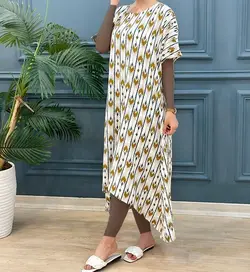 پیراهن بلند طرحدار کد 7893