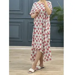 پیراهن بلند طرحدار کد 7893