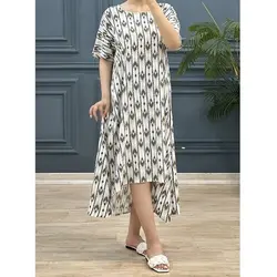 پیراهن بلند طرحدار کد 7893