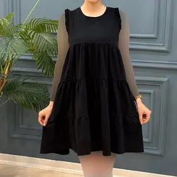 پیراهن چین دار پناه کد 7901