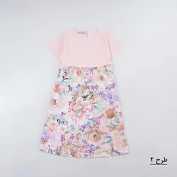 پیراهن آستین کوتاه طرحدار کد 8036