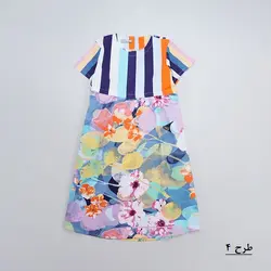 پیراهن آستین کوتاه طرحدار کد 8036