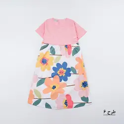 پیراهن آستین کوتاه طرحدار کد 8036