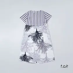 پیراهن آستین کوتاه طرحدار کد 8036