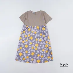 پیراهن آستین کوتاه طرحدار کد 8036