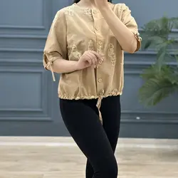 بلوز لینن گلدوزی کد 8042 (2)