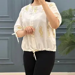 بلوز لینن گلدوزی کد 8042 (2)