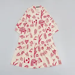 پیراهن بلند لینن طرحدار کد 8087