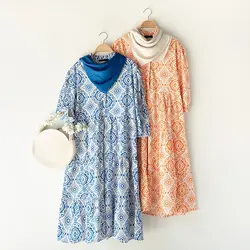 پیراهن لینن طرحدار ویانا کد 8360