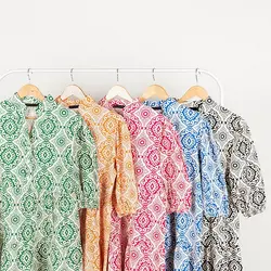 پیراهن لینن طرحدار ویانا کد 8360