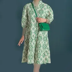 پیراهن لینن طرحدار ویانا کد 8360