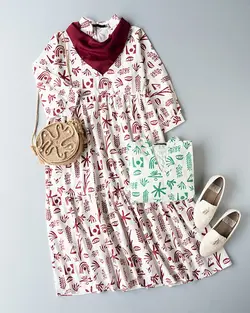 پیراهن لینن طرحدار بیتا کد 8459