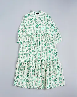 پیراهن لینن طرحدار بیتا کد 8459