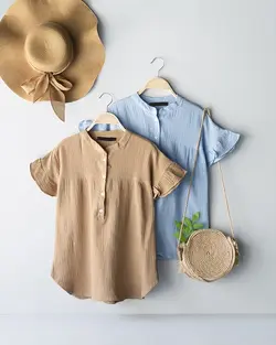 شومیز لینن صبا کد 8838