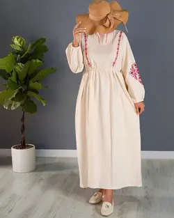 پیراهن آستین گلدوزی آنیل کد 8881