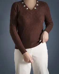 بلوز بافت یقه گلدوزی کد 8901