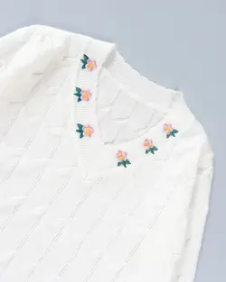 بلوز بافت یقه گلدوزی کد 8901