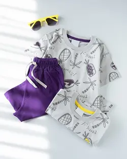 ست تیشرت شلوارک آناناس (کودک) کد 8950