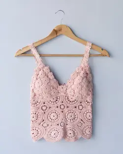 نیم تنه قلاب بافی گل کد 8974