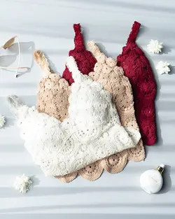 نیم تنه قلاب بافی گل کد 8974