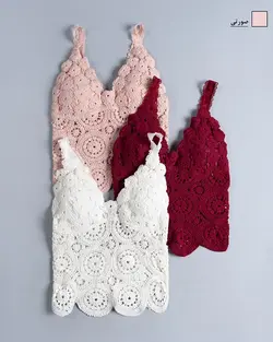 نیم تنه قلاب بافی گل کد 8974