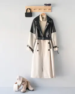 ترنچ کت ساتین کد 9076