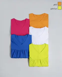 پیراهن آستین پاکتی رنگی کد 9204