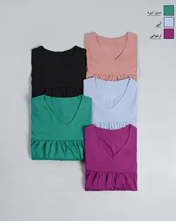 پیراهن آستین پاکتی رنگی کد 9204