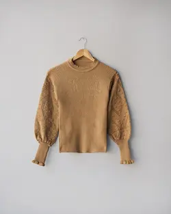 بلوز بافت آستین فانوسی 2 کد 9381