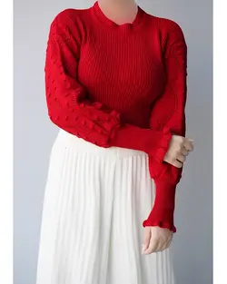 بلوز بافت آستین فانوسی 2 کد 9381