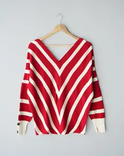 بلوز بافت راه راه رز کد 9435