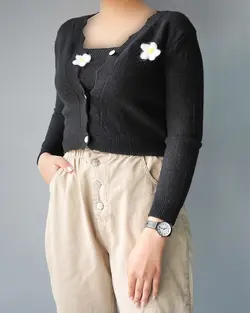 ست بافت دو تیکه بابونه کد 9534