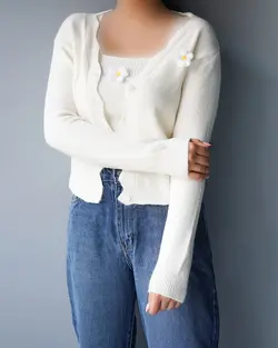 ست بافت دو تیکه بابونه کد 9534