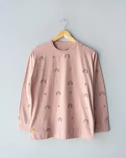 بلوز آستین بلند چاپی گل کد 9613