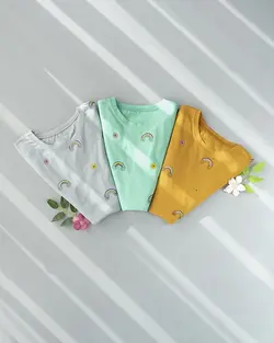 بلوز آستین بلند چاپی گل کد 9613