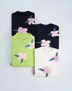 بلوز بافت گل برجسته 2 کد 9102 (2)