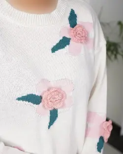 بلوز بافت گل برجسته 2 کد 9102 (2)