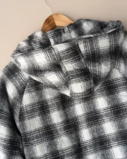 کاپشن چهارخونه آستین زیپ دار کد 9880