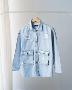 شومیز جین جیب پاکتی کد 9988