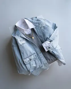 شومیز جین جیب پاکتی کد 9988