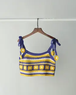 کراپ قلاب بافی بابونه کد 1057