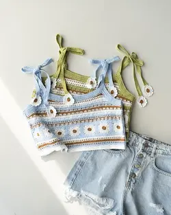 کراپ قلاب بافی بابونه کد 1057