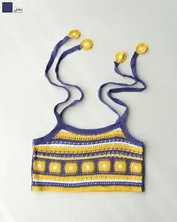 کراپ قلاب بافی بابونه کد 1057