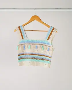 کراپ قلاب بافی flower کد 1182